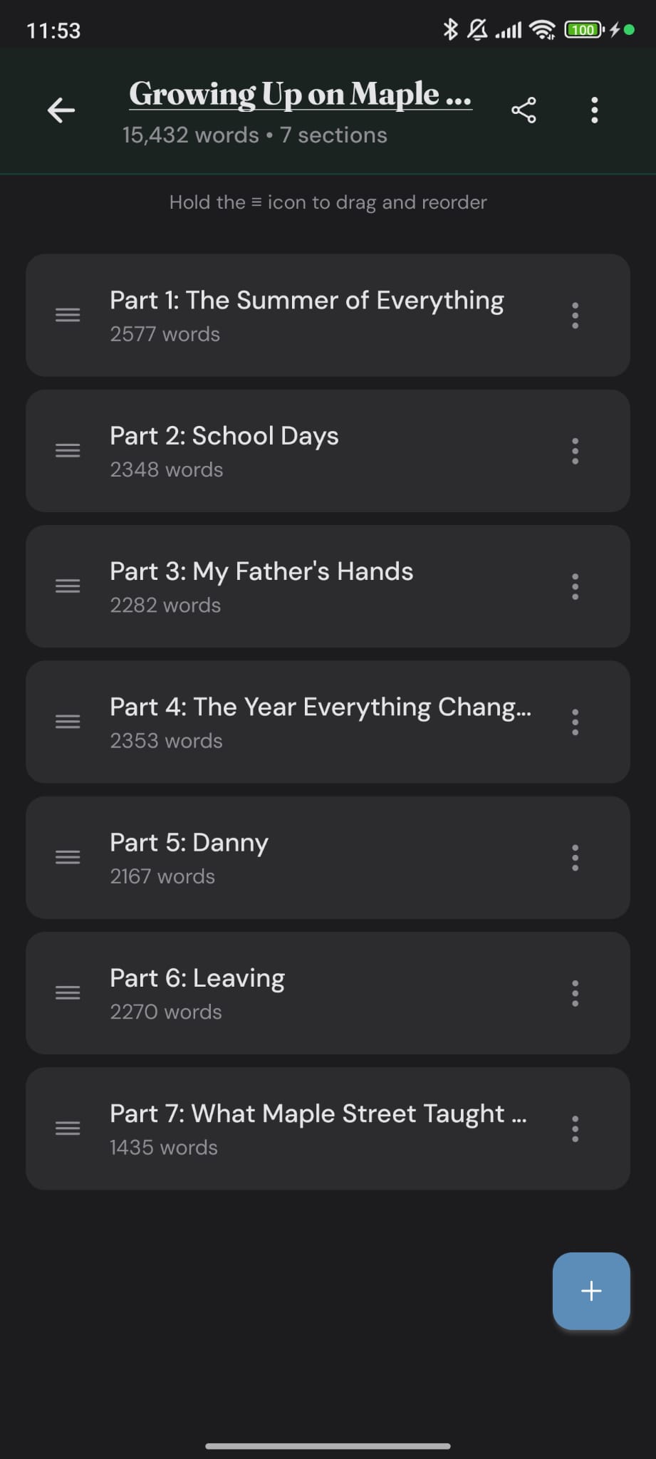 Chapters and sections